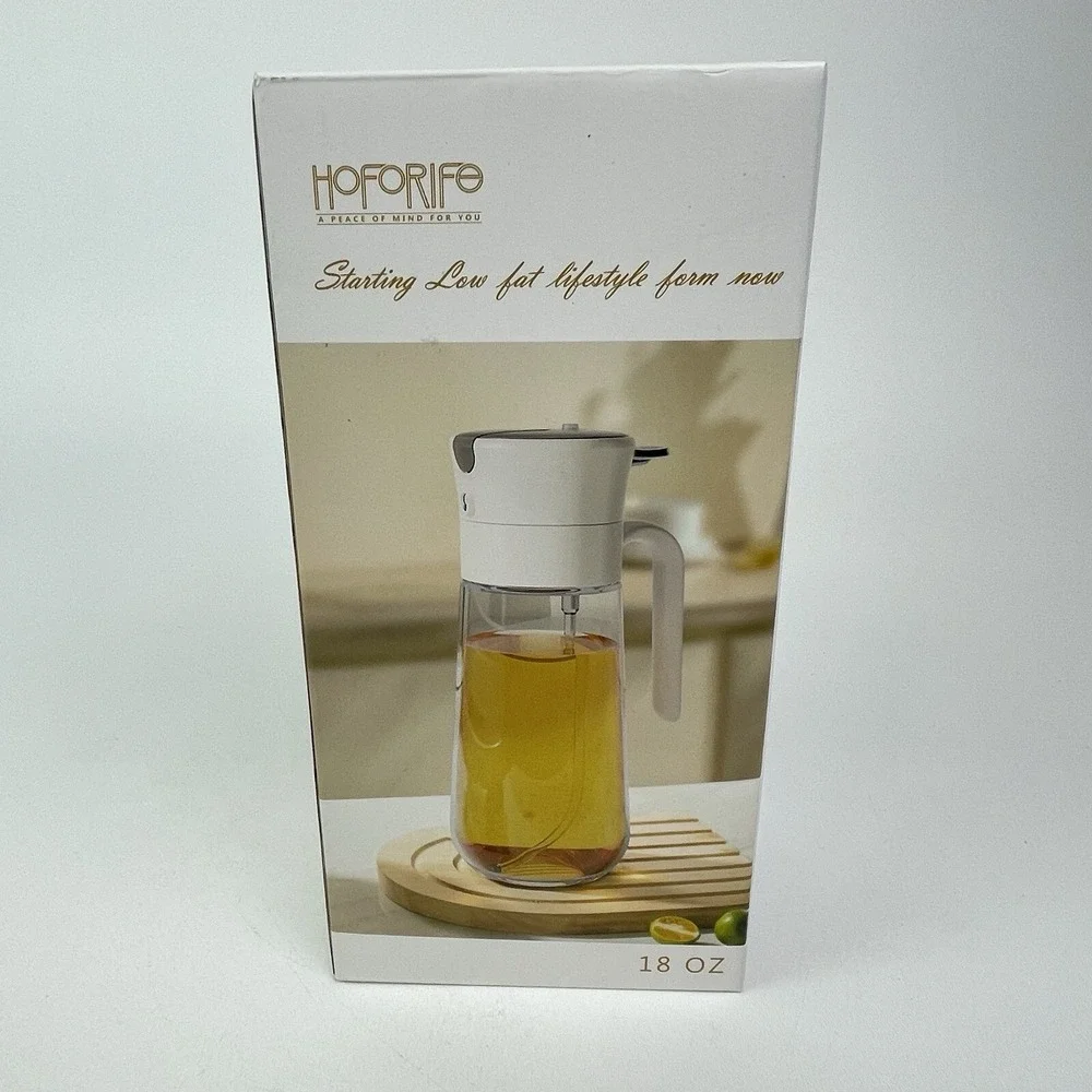 Glass Olive Oil Dispenser Bottle and Oil Sprayer Bottle 2 In 1 Salad Cooking